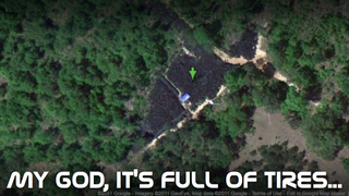 This tire pile is so large it can be seen from space